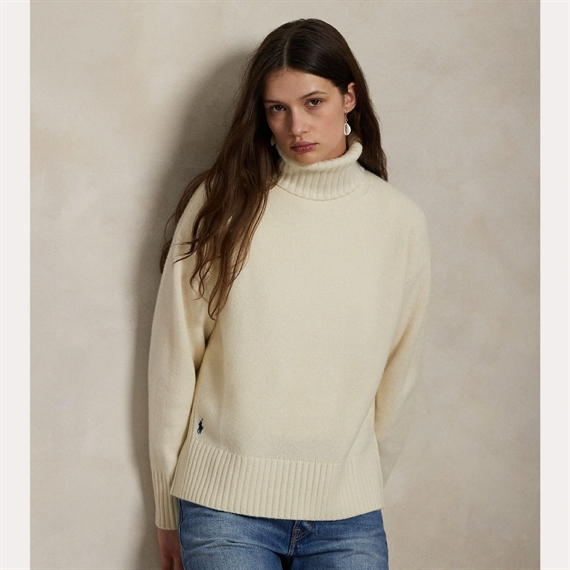 Polo Ralph Lauren Wool-Cashmere Turtleneck Sweater, Authentic Cream